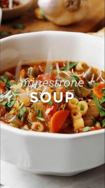 This minestrone soup recipe is a delicious version of the classic Italian vegetable soup. Serve it with crusty bread for an easy vegetarian meal!