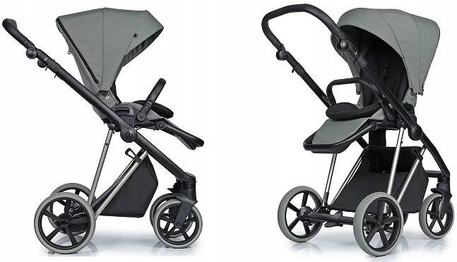 KOČÁREK ROAN IVI 2.0 VINTAGE COSMO I-SIZE 3v1 ADAPTÉRY Sage Green Součásti sady autosedačka gondola sportovní kočárek