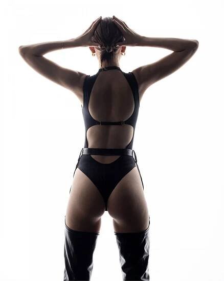 Černé sexy body s kosticemi Kelly