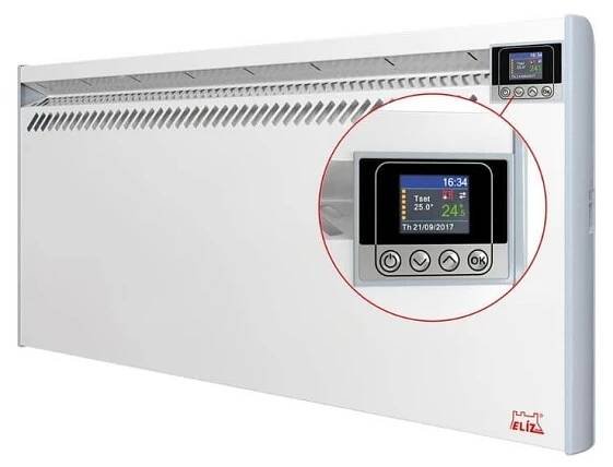 Elíz EL INV WIFI - EL 1000 INV WIFI nástěnný konvektor 1000W - elektrický přímotopný radiátor s TFT displayem, elektronickým