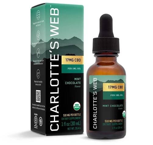 Charlotte’s Web, CBD Oil 17mg, Mint Chocolate, Full Spectrum, 1fl oz, 510mg CBD