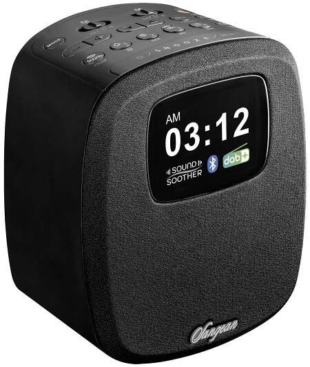 Sangean DCR-83 A500459 stolní rádio, DAB+, FM, AUX, Bluetooth, USB, s USB nabíječkou, funkce alarmu, černá