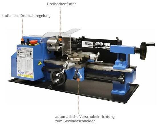 GÜDE GDM 400 soustruh na dřevo Soustruh na dřevo 300 mm Náhled obrázku produktu 4