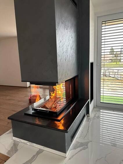 Realizace trojstranné krbové vložky BEF THERM V8U | CZECH DECO TEAM