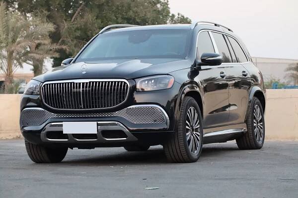Mercedes-Maybach GLS 600 luxury armored SUV front view, bulletproof executive transport with elegant design and premium protection features