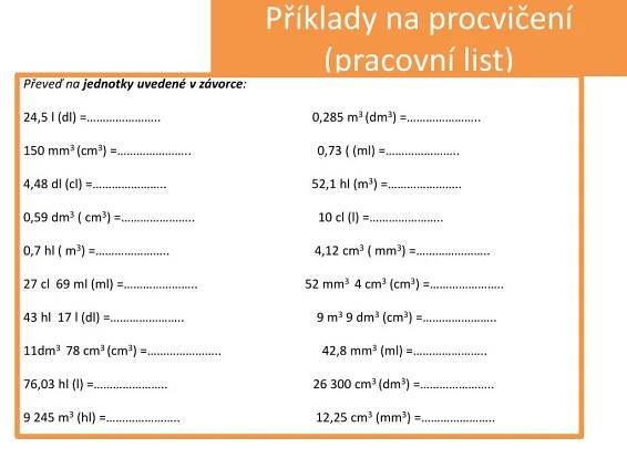 PPT - Převody jednotek objemu PowerPoint Presentation, free download - ID:5887515