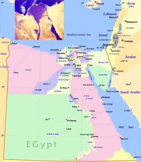 Maps of Egypt | Collection of maps of Egypt | Africa | Mapsland | Maps of the World