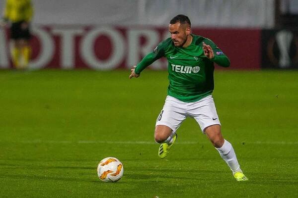 Zápas skupiny K Evropské ligy mezi týmy FK Jablonec a FC Astana se odehrál 25. října na stadionu Střelnice v Jablonci nad Nisou. Na snímku je Rafael Acosta.