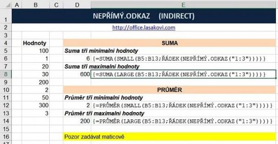 NEPRIMY-ODKAZ-INDIRECT- řešení s maticovým zápisem