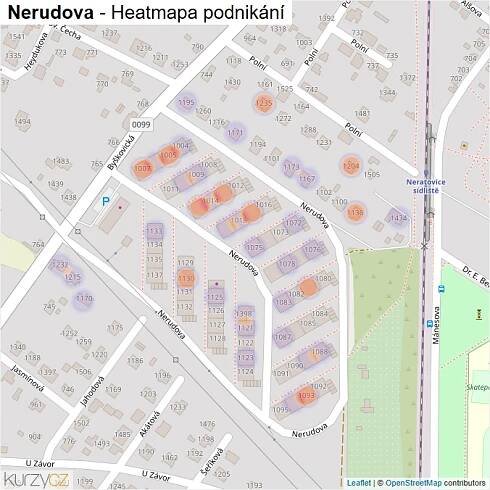 Mapa Nerudova - Firmy v ulici.
