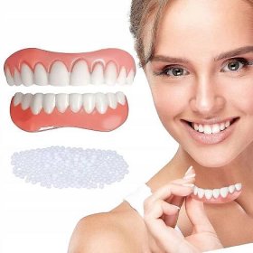 Falešné zuby, zubní protézy zuby pro horní a dolní čelist, chraňte zuby