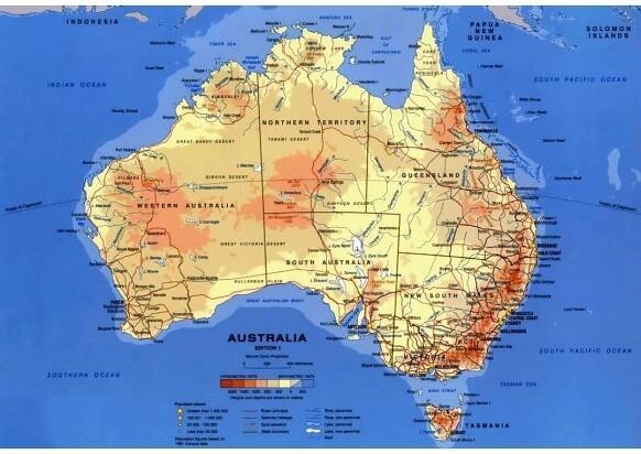 Maps of Australia | Collection of maps of Australia | Oceania | Mapsland | Maps of the World