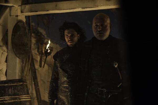 Hra o trůny - Strážci na Zdi - Z filmu - Kit Harington, Dominic Carter