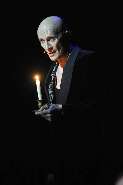 Richard O'Brien performs during the Gala Charity of Richard O'Brien's Rocky Horror Show in Aide of Amnesty International, which was broadcast live to cinemas throughout the UK and Europe, at Playhouse Theatre on September 17, 2015 in London, England.