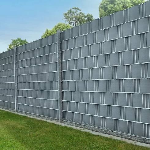 Ochranný pás na plot šedý 35 x 0,19 m
