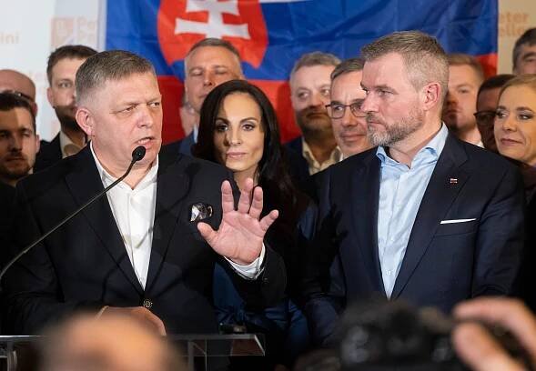 Robert Fico a Peter Pellegrini, 7. 4. 2024 přímé volby prezidenta Slovenské republiky - Robert Fico (2/8)