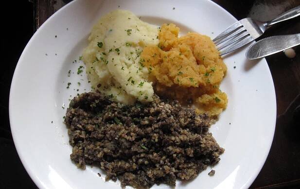 A traditional Haggis dinner.