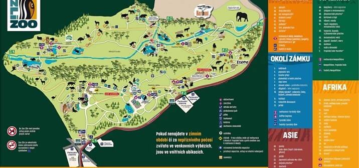 Mapa areálu Zoo Zlín Lešná – Zoologické zahrady v ČR