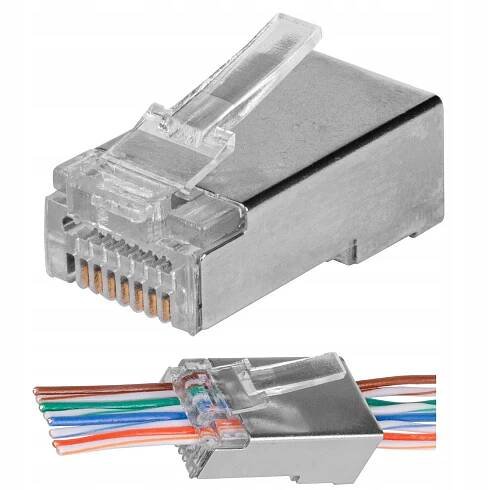 Konektor NEKU FTP CAT6 RJ45 8P8C, stíněný, průchozí