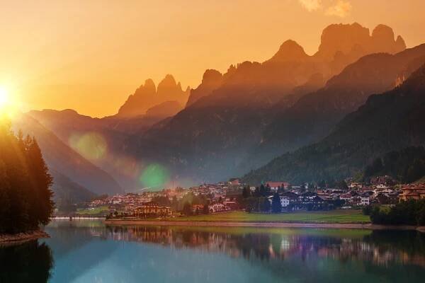 Auronzo Di Cadore Sunset — Stock obrázek