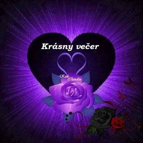 a purple heart with two roses and the words krasny vecer
