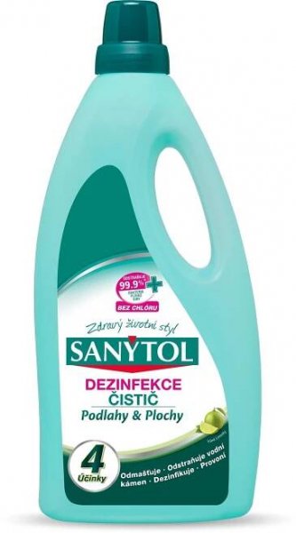 SANYTOL Dezinfekční čistič podlahy a plochy 4 účinky 1000 ml