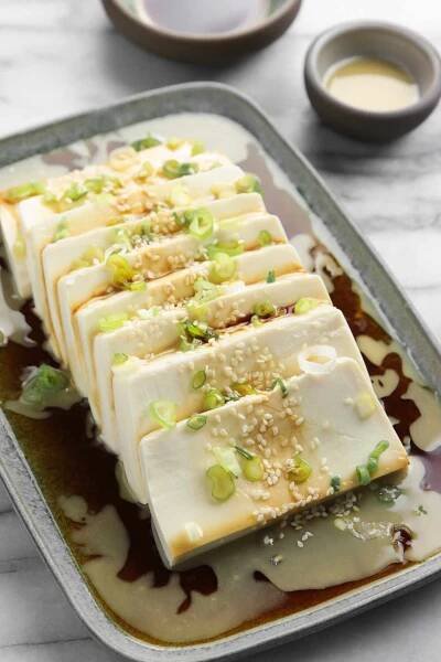 A 5-Minute Silky Tofu with Sesame Soy Sauce