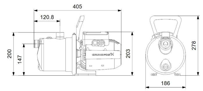 Čerpadlo samonasávací Grundfos JP 5-48 1x230V 50Hz 1,5m SCHUKO HU