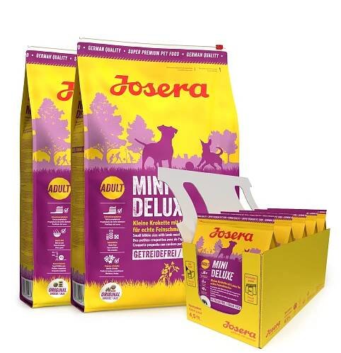 JOSERA Mini Deluxe 2 x 10 kg pro dospělé psy miniaturních plemen + 5 x 900g GRATIS | Fera24.cz