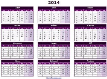 Roční kalendář 2014