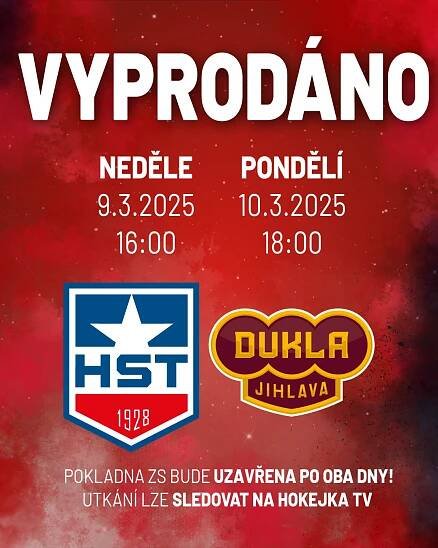 SK Horácká Slavia Třebíč » Hlásíme VYPRODÁNO. V neděli a v pondělí pokladna nebude otevřena 
