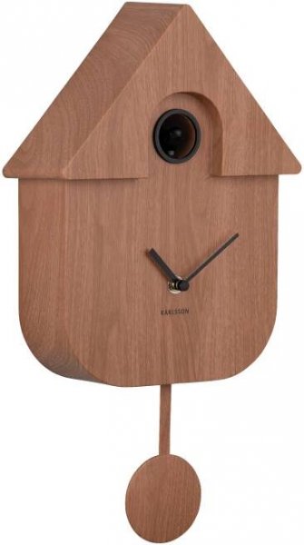 Nástěnné hodiny hnědé s kukačkou do obývacího pokoje a kuchyně MODERN CUCKOO
