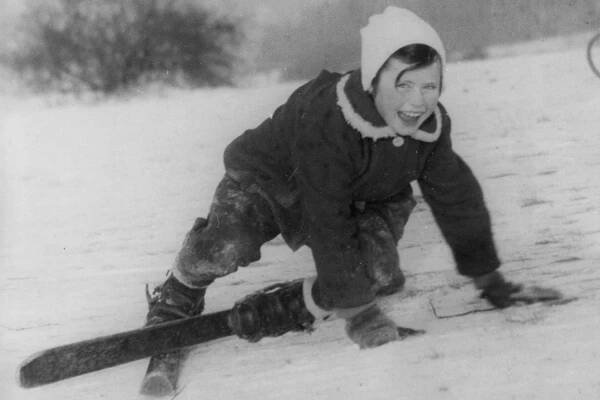 Alena Čepelková v roce 1962 na sjezdovce