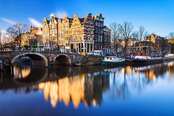 Prince's Canal in Amsterdam, the Netherlands, one of the best places for a European city break