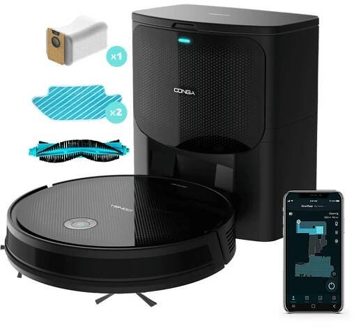 Cecotec Conga 2499 Ultra Home Titanium, Prachový sáček, Černá, Kulatý, 3 l, Auto