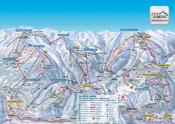 Zillertal Arena Ski Map