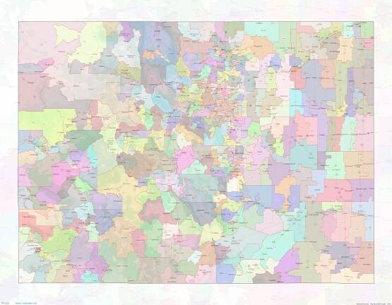 Colorado ZIP Codes Map thumbnail