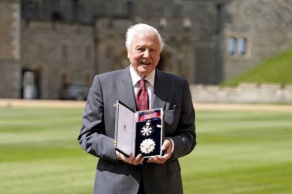 David Attenborough receives a second knighthood