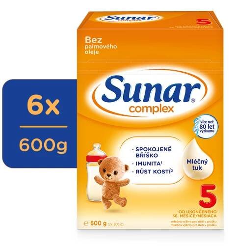 6x SUNAR Complex 5 Mléko kojenecké 600 g