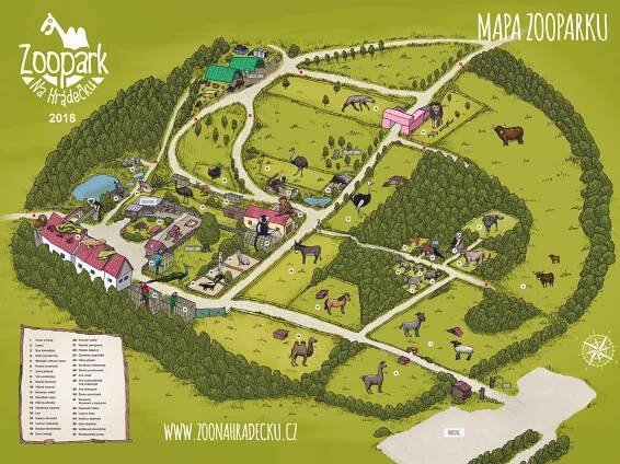 Map of Zoo Na Hrádečku - 2018