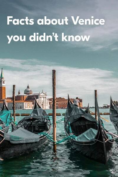 several boats tied to poles in the water with text that reads, fact about venice you didn't know
