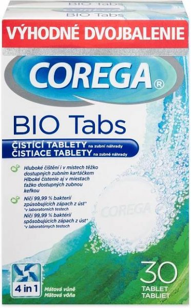 COREGA Tablety antibakteriální DUO 2x30 ks 139 Kč