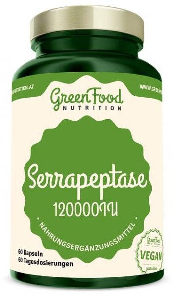 GreenFood Nutrition Serrapeptase 120000IU + Pillbox Gratis