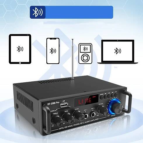 DIGITÁLNÍ ZESILOVAČ ZVUKU STEREO BLUETOOTH RECEIVER BT-298Pro Stav balení originální