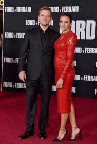 Matt Damon and Luciana Barroso attend the Premiere of FOX's "Ford v Ferrari" at TCL Chinese Theatre on November 04, 2019, in Hollywood, California. | Source: Getty Images