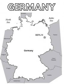 Omalovánky Mapa Německa k tisku a online