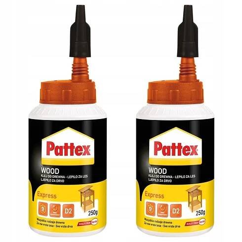 SADA 2x SUPER SILNÉ LEPIDLO NA DŘEVO PATTEX EXPRESS 250g RYCHLOUPÍNACÍ