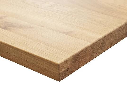 Jídelní stůl Edge 160x90 cm přírodní dub šikmá podnož kov černá - Image 5