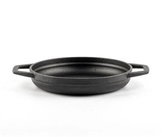 Smaltovaná litinová pánev se dvěma úchyty Hosse, Black Onyx, Ф19cm | Plochá litinová pánev