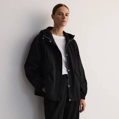 Reserved - Bunda oversize s kapucí - černý od 359 Kč